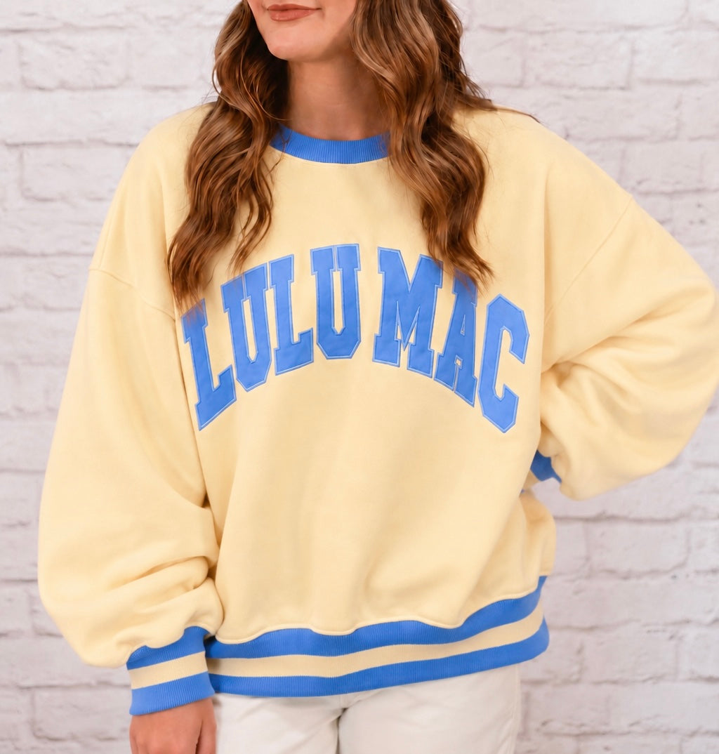 Lulu Mac Varsity Stripe Sweatshirt – Butter Yellow